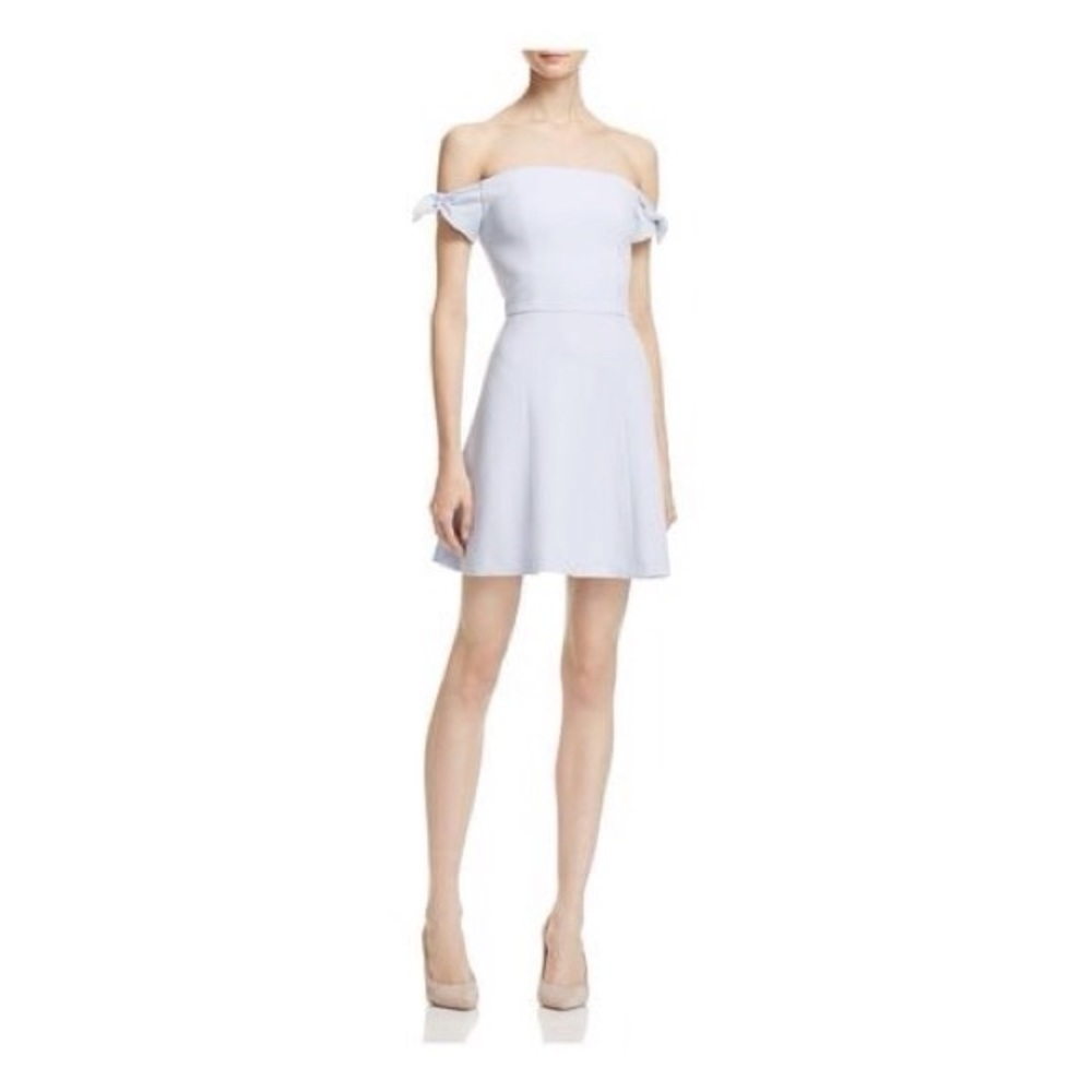 French Connection Off Shoulder Tie Dress - Blue